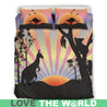 Australian bedding set - kangaroo and koala sunset K5-BEDDING SETS-HP Arts-Bedding Set - Black - AUSTRALIA KOALA AND KANGAROO IN SUNSET BEDDING SET C1-Queen/Full-Black-Vibe Cosy™