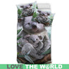 AUSTRALIA KOALA BEDDING SET 02 K7-BEDDING SETS-HP Arts-Bedding Set - Beige - AUSTRALIA KOALA BEDDING SET 02 E7 W-Twin-Vibe Cosy™