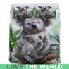 AUSTRALIA KOALA BEDDING SET 02 K7-BEDDING SETS-HP Arts-Bedding Set - Black - AUSTRALIA KOALA BEDDING SET 02 E7 B-Queen/Full-Vibe Cosy™