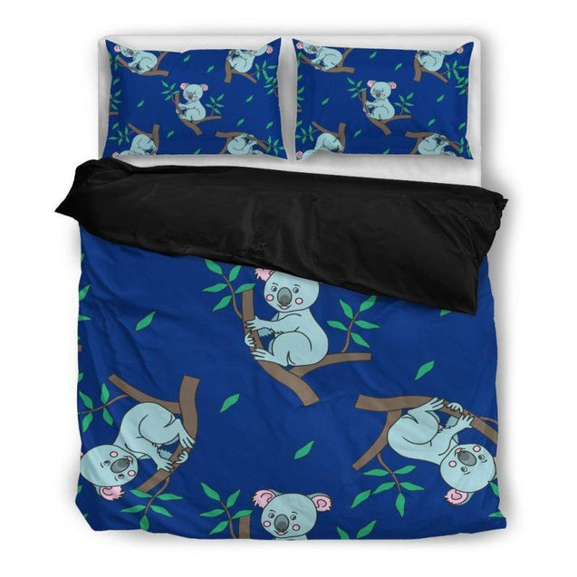 AUSTRALIA KOALA BEDDING SET H4-BEDDING SETS-HP Arts-Bedding Set - Black - AUSTRALIA KOALA BEDDING SET-Twin-Vibe Cosy™