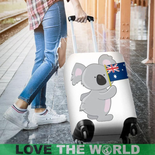 Australia- Koala Flag Luggage Cover NN8-LUGGAGE COVERS-HP Arts-Luggage Covers - AUSTRALIA- KOALA FLAG LUGGAGE COVER NN8-Small 18-22 in / 45-55 cm-Vibe Cosy™