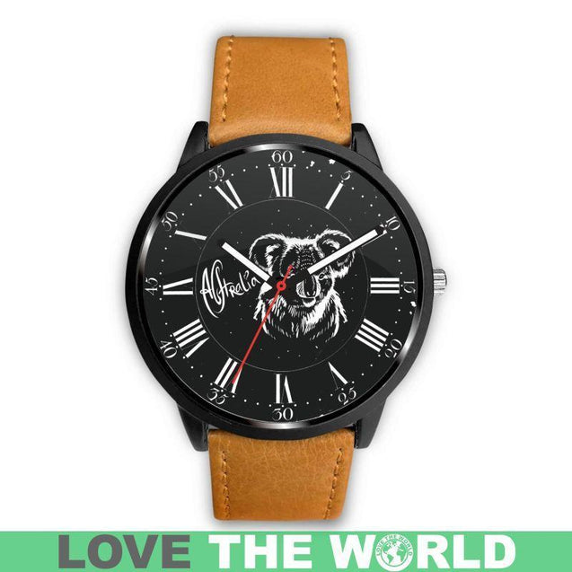 AUSTRALIA KOALA LEATHER/STEEL WATCH R1-LEATHER-STEEL WATCHES-HP Arts-Mens 40mm-Brown-Vibe Cosy™