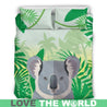 Australia Koala On The Jungle Bedding Set K5-BEDDING SETS-HP Arts-Bedding Set - Beige - KOALA ON THE JUNGLE BEDDING SET-Queen/Full-Vibe Cosy™