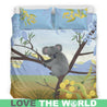 Koala on the tree australia bedding set K5-BEDDING SETS-HP Arts-Bedding Set - Beige - AUSTRALIA - KOALA ON THE TREE BEDDING SET-King-Beige-Vibe Cosy™