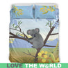 Koala on the tree australia bedding set K5-BEDDING SETS-HP Arts-Bedding Set - Black - AUSTRALIA - KOALA ON THE TREE BEDDING SET C1-Queen/Full-Black-Vibe Cosy™