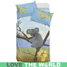 Koala on the tree australia bedding set K5-BEDDING SETS-HP Arts-Bedding Set - Black - AUSTRALIA - KOALA ON THE TREE BEDDING SET C1-Twin-Black-Vibe Cosy™