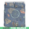 AUSTRALIA KOALA WITH DREAMCATCHER BEDDING SET Y3-BEDDING SETS-HP Arts-Bedding Set - Beige - WHITE-Queen/Full-Vibe Cosy™