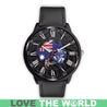 AUSTRALIA MAP KOALA LEATHER/STEEL WATCH R1-LEATHER-STEEL WATCHES-HP Arts-Mens 40mm-Black-Vibe Cosy™