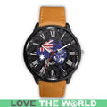 AUSTRALIA MAP KOALA LEATHER/STEEL WATCH R1-LEATHER-STEEL WATCHES-HP Arts-Mens 40mm-Brown-Vibe Cosy™