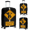 AUSTRALIAN KOALA CAUTION LUGGAGE COVER A4-LUGGAGE COVERS-HP Arts-Luggage Covers - AUSTRALIAN KOALA CAUTION LUGGAGE COVER O5-Small 18-22 in / 45-55 cm-Vibe Cosy™