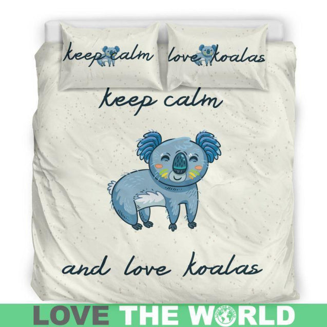 AUSTRALIAN LOVE KOALA BEDDING SET K5-BEDDING SETS-HP Arts-Bedding Set - Beige - AUSTRALIAN LOVE KOALA BEDDING SET-King-Vibe Cosy™