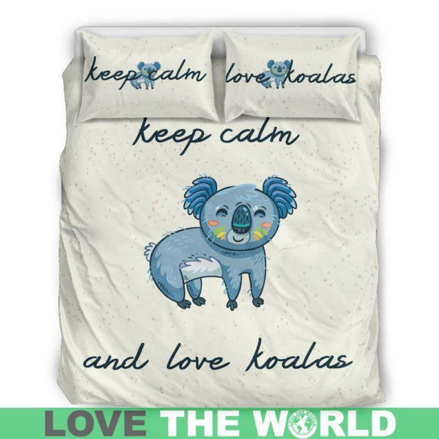 AUSTRALIAN LOVE KOALA BEDDING SET K5-BEDDING SETS-HP Arts-Bedding Set - Black - AUSTRALIAN LOVE KOALA BEDDING SET C1-Queen/Full-Vibe Cosy™