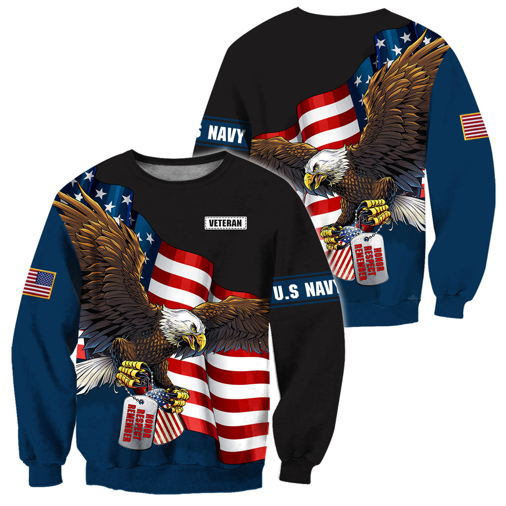 US Navy Veteran 3D All Over Printed Unisex Shirts