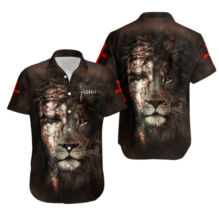 Jesus and Lion 3D All Over Printed Hawaii Shirt