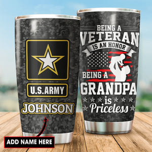 Customize Name United States Army Tumbler