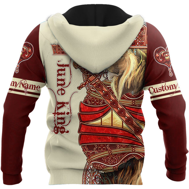 Custom Name June King Lion 3D All Over Printed Unisex Shirts