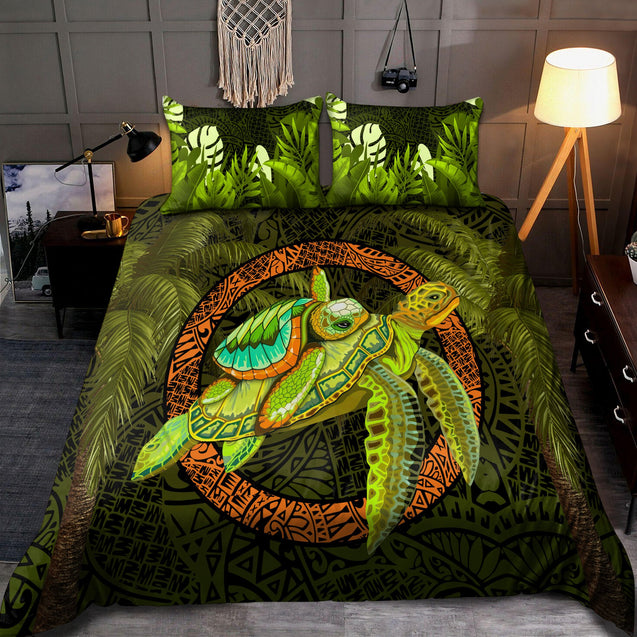 Premium Turtle Palm Tree Bedding Set