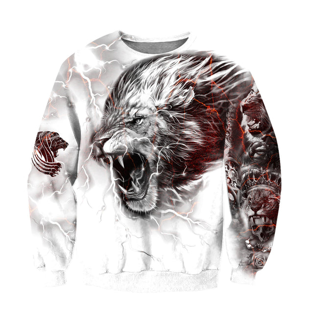 Lion Tattoo Thunder 3D All Over Printed Combo Sweater + Sweatpant