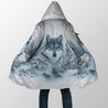 Beautifull White Wolf 3D All Over Printed Unisex Zip Cloak