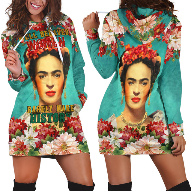 Frida Kahlo Make History Girls Hoodie Dress JJW22082005-TQH