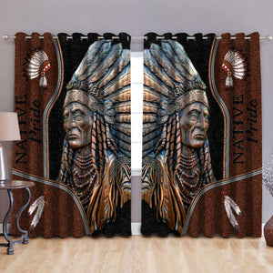 Native American 3D All Over Printed Window Curtains