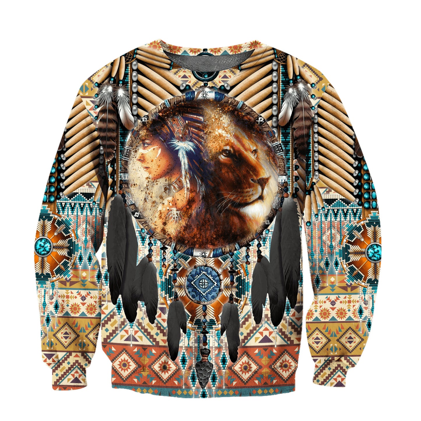 Lion Native American 3D All Over Printed Unisex Shirts