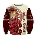 January Lion Queen Poker 3D All Over Printed Shirt for Women