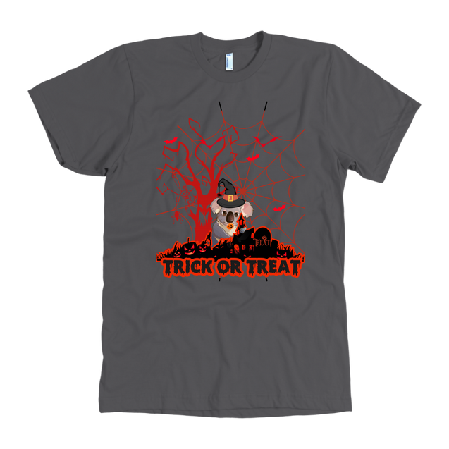 Australian Koala Trick or Treat Halloween Red T-Shirt 01 H9-T-SHIRTS-HP Arts-American Apparel Mens-Asphalt-S-Vibe Cosy™