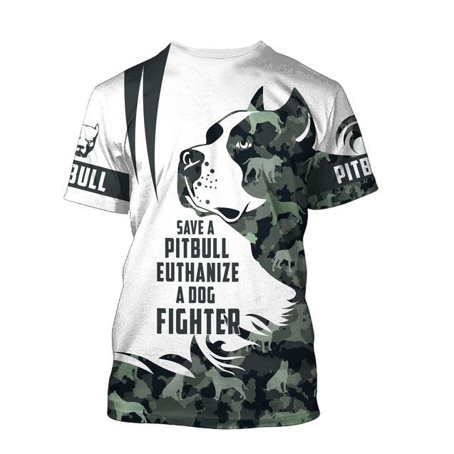 Save A Pit Bull Euthanize A Dog Fighter Camo Hoodie Shirt for Men and Women TR0810203