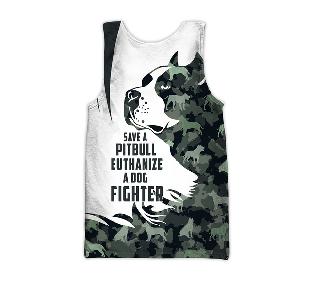 Save A Pit Bull Euthanize A Dog Fighter Camo Hoodie Shirt for Men and Women TR0810203