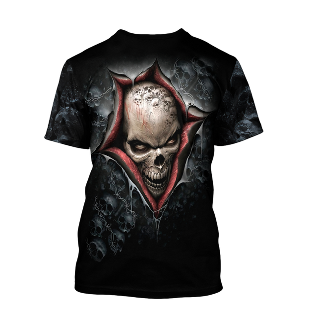 Black Skull 3D All Over Printed Shirts and short for Men and Women