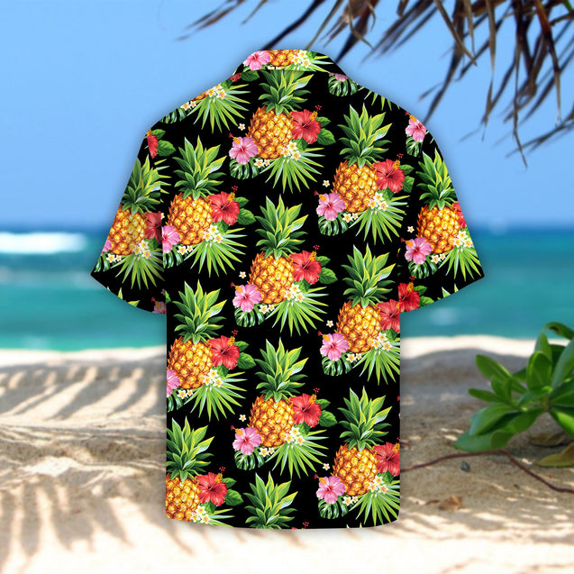 Pineapples Hibiscus Tropical Hawaii Shirt - Amaze Style™-Apparel