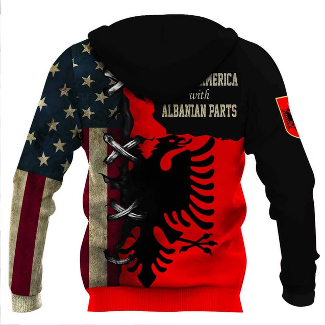 Flag of the USA and Albanian parts all over shirts for men and women HC16001-Apparel-Huyencass-Hoodie-S-Vibe Cosy™