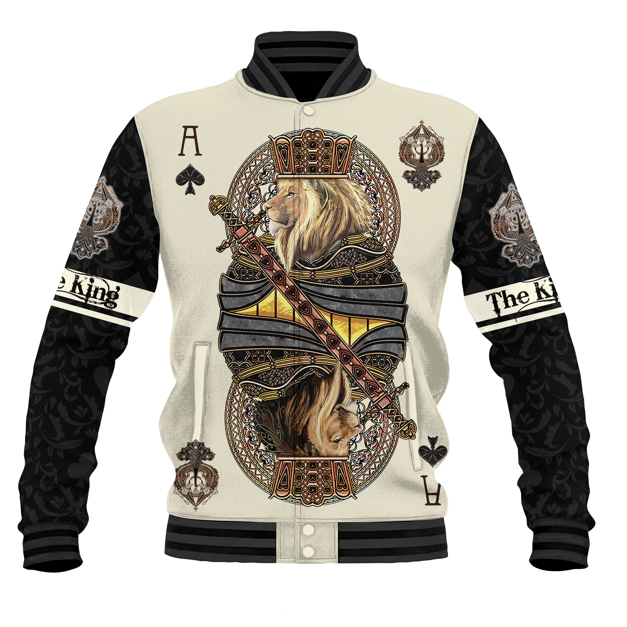 King Ace Spade Lion Poker 3D All Over Printed Unisex Shirts