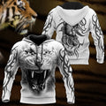 White Tiger Tatoo 3D Over Printed Hoodie for Men and Women