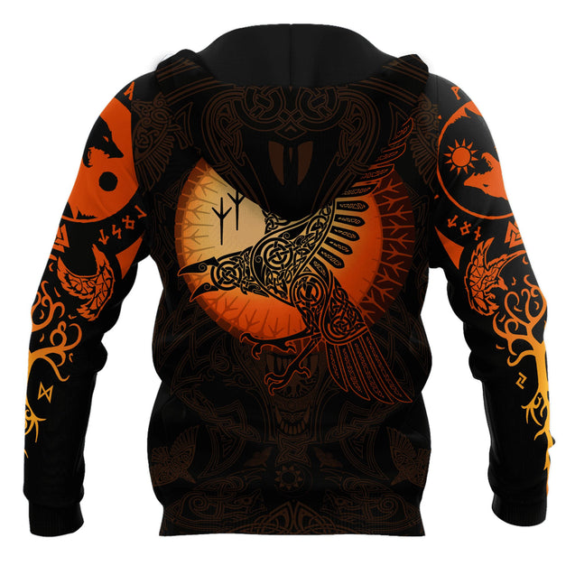 Raven Viking 3D All Over Printed Unisex Shirts