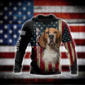 Beagles American Flag 3D All Over Print Hoodie