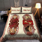 Custom Name King and Queen Lion Bedding Set