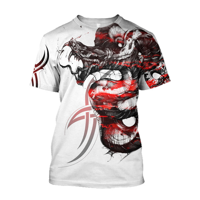 Snake Tattoo 3D All Over Printed Unisex Shirt