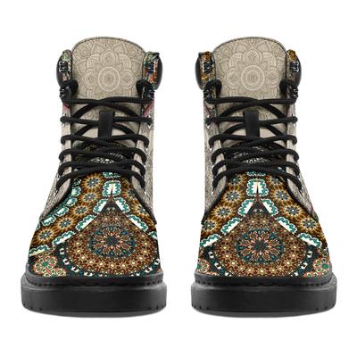 Mandala Dragonfly Rusty Gold Handcrafted Boots TA040606-TA-Women's boots-EU36 (US4)-Vibe Cosy™