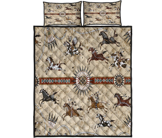 Native American Horses Pattern Quilt Bedding Set Pi200504S1-Quilt-MP-Twin-Vibe Cosy™