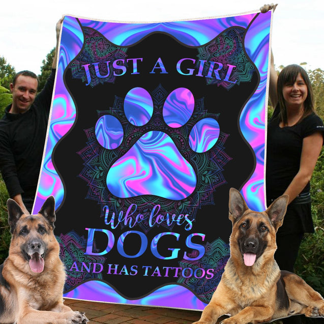 Girl loves dogs blanket HAC100906