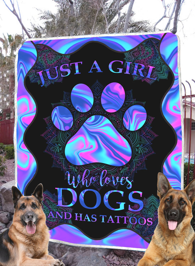 Girl loves dogs blanket HAC100906