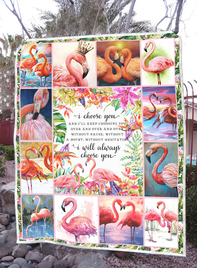 Beautiful Flamingo Couple Blanket HAC170802-MEI