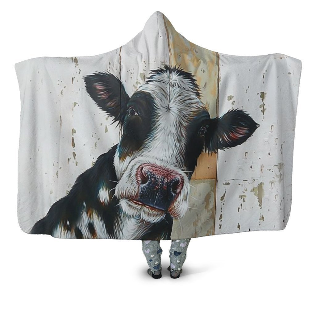 Cow Kids Cute Hoodie Blanket-Apparel-HD09-Hooded Blanket-Youth 49.6x59.05-Vibe Cosy™