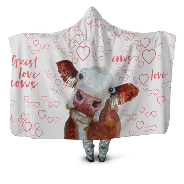 Farmer Guest Best Cow Hoodie Blanket-Apparel-HD09-Hooded Blanket-Youth 49.6x59.05-Vibe Cosy™