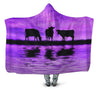 Sunset and Cow Violet Backgroud Hoodie Blanket-Apparel-HD09-Hooded Blanket-Youth 49.6x59.05-Vibe Cosy™