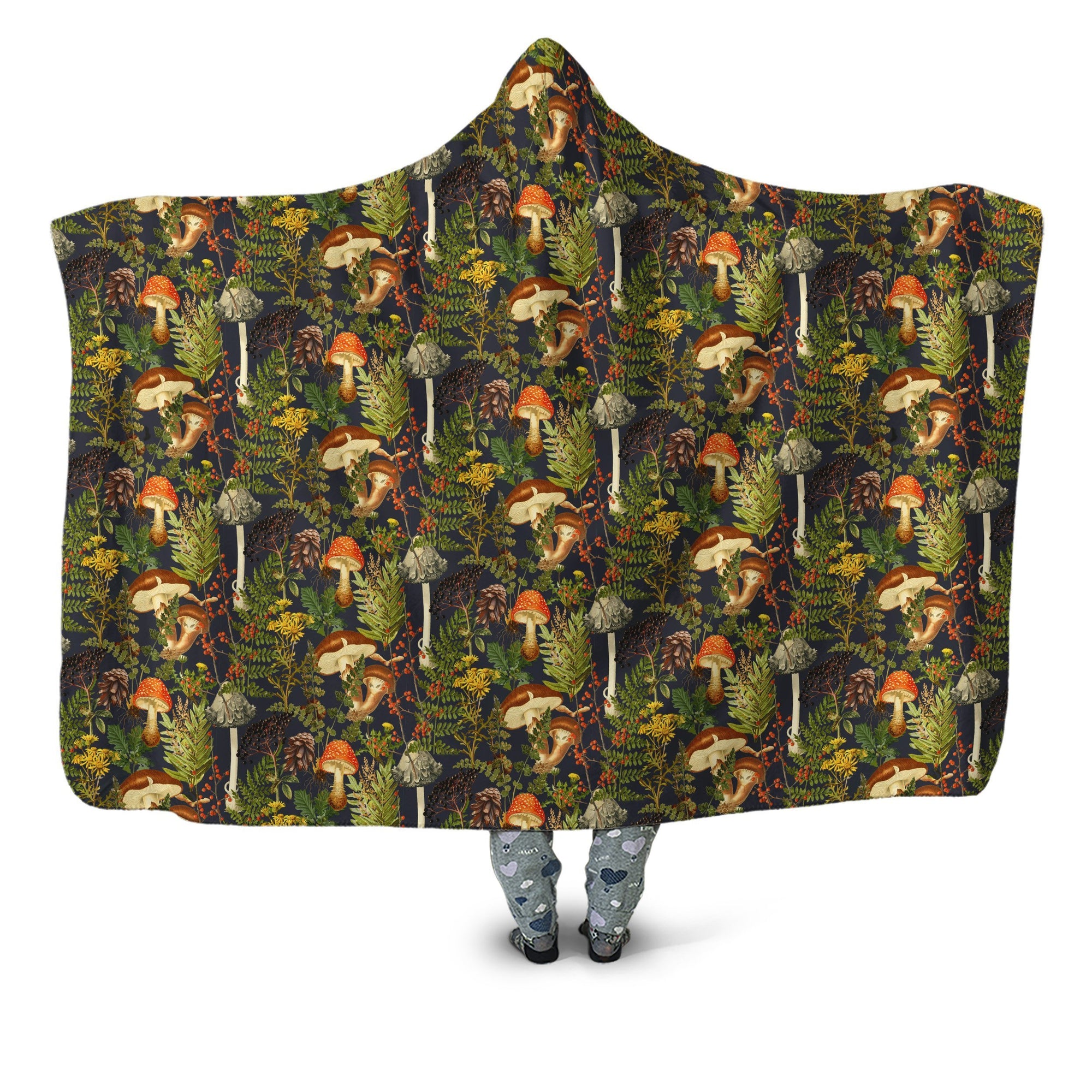 Forest Mushroom Hooded Blanket-Apparel-NTH-Hooded Blanket-Youth 49.6x59.05-Vibe Cosy™