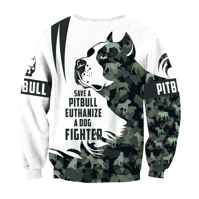 Save A Pit Bull Euthanize A Dog Fighter Camo Hoodie Shirt for Men and Women TR0810203