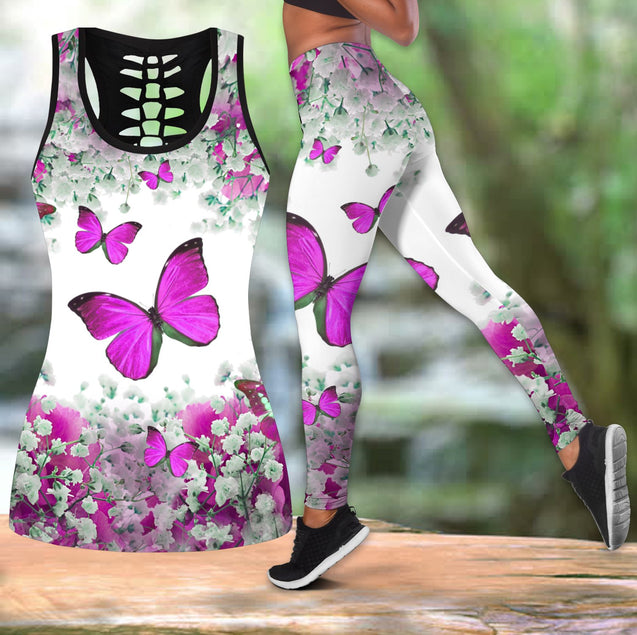 Beautiful Butterfly Combo Tank + Legging QB05192006-Apparel-TA-S-S-Vibe Cosy™